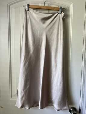 all row women’s Satin Slip Skirt in Light Champagne